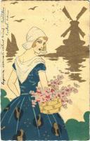 1931 Lady art postcard