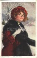 1914 Miss Jack Frost. Lady art postcard. A.R. & C.i.B. s: W. Haskell Coffin