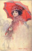 1912 Nothin Doing / Lady art postcard. artist signed