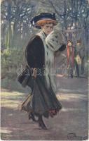 Lady art postcard. Kollektion Moderner Meister Serie XXIII. Raphael Tuck & Sons Connoisseur Serie Aus dem Weltstadtleben No. 1222. s: Fortuny