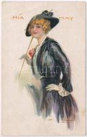 1918 Mia May / Italian lady art postcard. ERKAL No. 335/6. s: Usabal (EB)