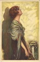 1931 Italian lady art postcard s: T. Corbella (EB)