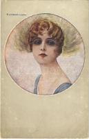 Italian lady art postcard. 136-1. s: T. Corbella (EK)