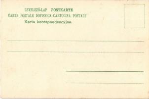 Srecno Novo Leto! / New Year greeting art postcard, children with flowers, pig, horseshoe and clock....