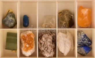 Óriási féldrágakő és ásvány gyűjtemény. 31 darab 10 fakkos dobozban több száz nemes kő precízen ásvá...