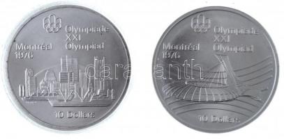 Kanada 1973-1976. 5$ Ag (14xklf) "Montreali Olimpia" + 10$ Ag (14xklf) "Montreali Oli...