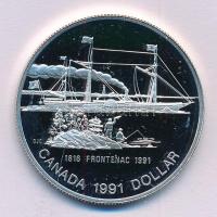 Kanada 1991. 1$ Ag S.S. Frontenac T:PP Canada 1991. 1 Dollar Ag S.S. Frontenac C:PP Krause KM#179