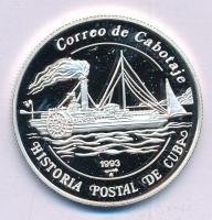 Kuba 1993. 5P Ag "Postatörténet - Postahajó" T:PP ujjlenyomat
Cuba 1993. 5 Pesos Ag "...