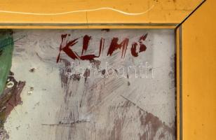 Klimó Károly (1936-): Csendélet. Olaj, farost, jelzett. Hátoldalán Képcsarnok Vállalat címkéjével. Ü...