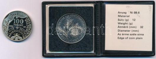 1981. 100Ft Ni "FAO I. - Világélelmezési nap" + 1986. 100Ft alpakka "Fáy András"...