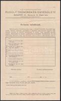 cc 1880 A Magyar Államvasutak Rudolf trónörökös egyesületének belépési nyilatkozata