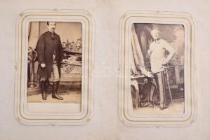 cca 1860 A Fabricius, Kuncz, Ghyczy családok fotóalbuma a családtagok és főrangú ismerőseik vizitkár...