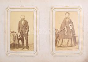 cca 1860 A Fabricius, Kuncz, Ghyczy családok fotóalbuma a családtagok és főrangú ismerőseik vizitkár...