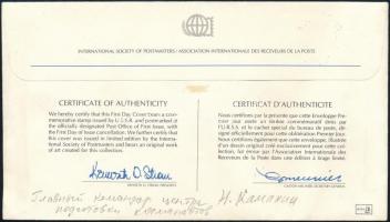 Nyikolaj Kamanyin (1908-1982) szovjet pilóta, űrhajóskiképző aláírása hitelesített emlékborítékon / ...