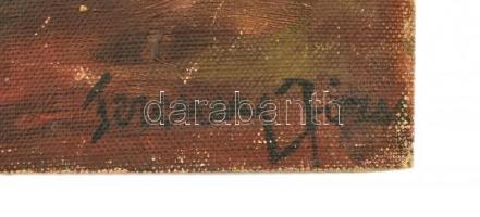 Olvashatatlan jelzéssel. Női akt. Olaj, vászon, kartonon. Sérült. 37x26,5 cm