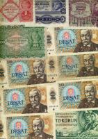 Csehszlovákia kis tétel 1961-88. 15db bankjegy + Osztrák-magyar Bank 1922. 2K, 10K, 20K, 100K T:II,III