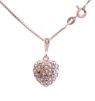 Ezüst (Ag) nyaklánc szív medállal. Jelzett.  4,2 g