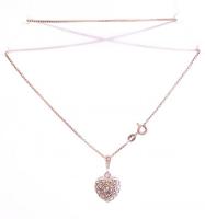 Ezüst (Ag) nyaklánc szív medállal. Jelzett.  4,2 g
