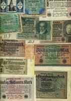 Német Birodalom/Császárság/Weimari Köztársaság 1910-44. 57 db bankjegy, jobbakkal T:II,III,III- (kevés)