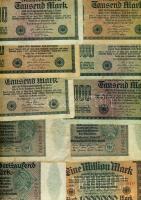 Német Birodalom/Császárság/Weimari Köztársaság 1910-44. 57 db bankjegy, jobbakkal T:II,III,III- (kev...