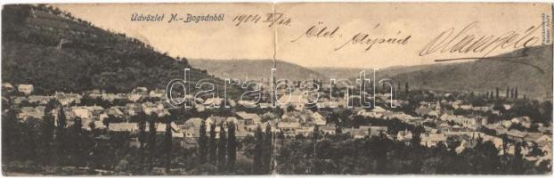 1904 Boksánbánya, Németbogsán, Deutsch-Bogsan, Bocsa Montana; Rosner Adolf, kihajtható panorámalap / folding panoramacard (fl)