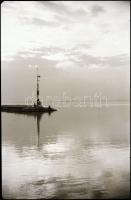 cca 1937 Balatoni felvételek, 7 db vintage NEGATÍV (hajó, móló, vitorlás, Tihany, napfürdő), 6x9 cm