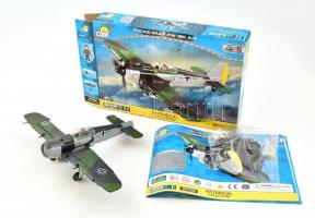 Focke-Wulf FW 190 A-8 COBI Historical collection Lego rendszerű építőjáték makett. Komplett, hiánytalan, eredeti dobozában, leírással. / Lego system WW. II. military modell 34x23 cm
