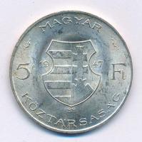 1947. 5Ft Ag "Kossuth" T:1,1- Adamo F8.1