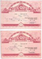 1957-1966. SZÖVOSZ - Földművesszövetkezeti Részjegy (3x) névre szóló, mind Fadd és Vidéke Földművesszövetkezet bélyegzéssel T:III