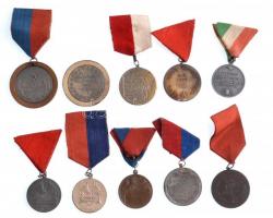1951-1959. 10db klf fém, főleg természetjáró díjérem mellszalagon T:2,2-