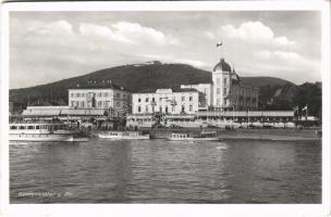 1938 Königswinter, general view, steamships, ship station, hotel (EK)