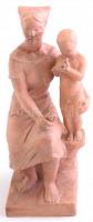 G. Fekete Géza (1906-1976): Anya gyermekével. Terrakotta szobor. Törött, ragasztott. Jelzett. 40 cm
