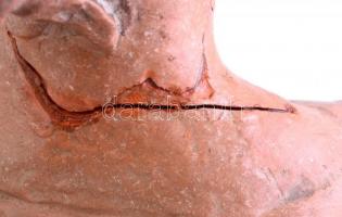 G. Fekete Géza (1906-1976): Anya gyermekével. Terrakotta szobor. Törött, ragasztott. Jelzett. 40 cm