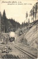 1910 Mariazellerbahn, Mariazeller Bahn; Gösingtunnel mit Ausfahrt / railway tunnel, locomotive, train (fa)