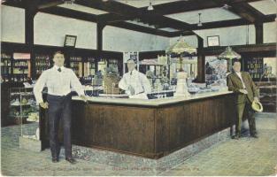 Swissvale (Pennsylvania), The Linn Drug Companys New Store. Opened July 20th 1908 / pharmacy, interior (EK)