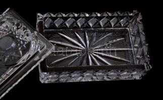 Ajkai kristály doboz, kis csorbával, eredeti dobozában, 7x18x11,5 cm