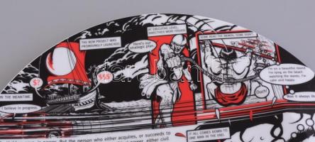 Dió - Degrenne porcelán design tál, modern képregény mintával, kis példányszámű széria. Jelzett,. ma...