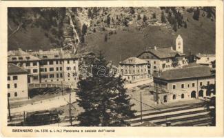 1935 Brennero, Brenner (Südtirol); Panorama e cascata dell Isarco / general view, railway station