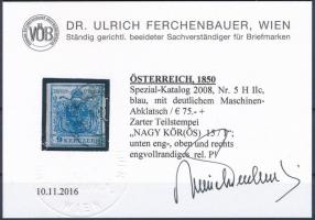 9kr HP IIc blue, with machine offset "NAGY KÖR(ÖS)" Certificate: Ferchenbauer 9kr HP IIc k...