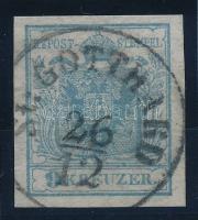 9kr HP I light greyish blue, with plate flaw 