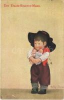 1916 Der Ersatz-Reserve-Mann / Children art postcard. Wohlgemuth & Lissner No. 958. s: Käthe Kruse (EK)