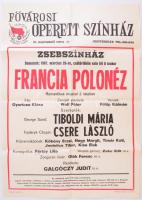 1987 Fővárosi Operettszínház nagy méretű plakátja 70x50 cm