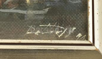 Olvashatatlan jelzéssel: Hegyvidéki táj  Olaj, farost. Hátoldalán szentendrei cím és egy másik, nehe...