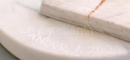 Sándor Antal (1948): Torzó 2002. Márvány. Jelzett. d: 13 cm