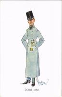 Modell 1909. K.u.K. Militärhumor / Osztrák-magyar katonai humor / Austro-Hungarian military humour. B.K.W.I. 582-6. s: Fritz Schönpflug