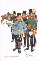 Am Feldherrnhügel. K.u.K. Militärhumor / Osztrák-magyar katonai humor / Austro-Hungarian military humour. B.K.W.I. 441-5. s: Fritz Schönpflug