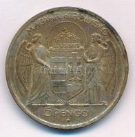 1939. 5P Ag "Horthy balra" T:1-,2 patina Adamo P8.2