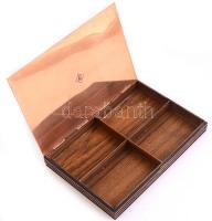 Kakasos gyertyatartó, iparművész réz alkotás. Jelzés nélkül. 16,5 cm + jelzett réz dobozka, fa betét...