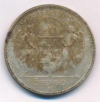 1930. 5P Ag "Horthy jobbra" T:2,2- patina Adamo P8