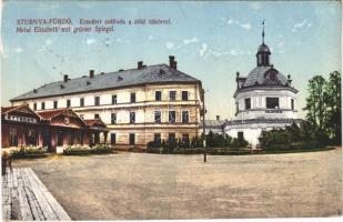 1919 Stubnyafürdő, Túróchévíz, Stubnianske Teplice, Turcianske Teplice; Erzsébet szálloda, Zöld tükör, étterem / hotel, restaurant, spa (EB)
